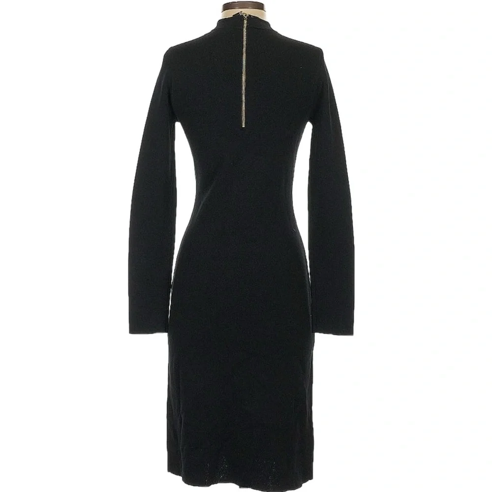NWT Eliza J Black Choker Stretch Knit Long Sleeve Bodycon Dress - Picture 5 of 9